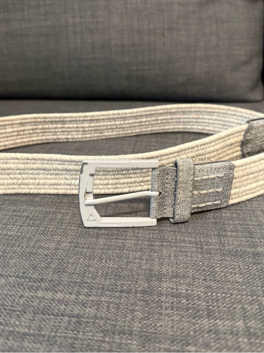 Men's Travis Mathew Stretch Woven Belt in Light Beige